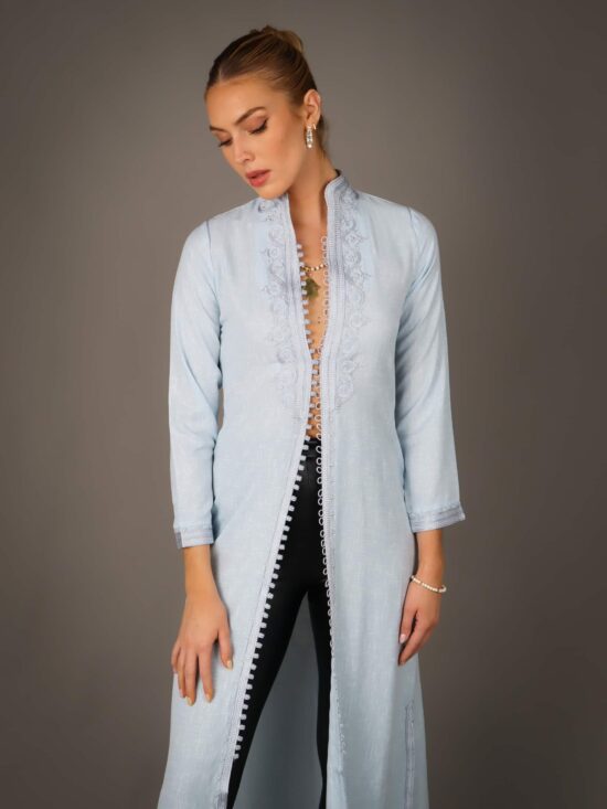 Caftan Linen Karakour – BLUE SKY