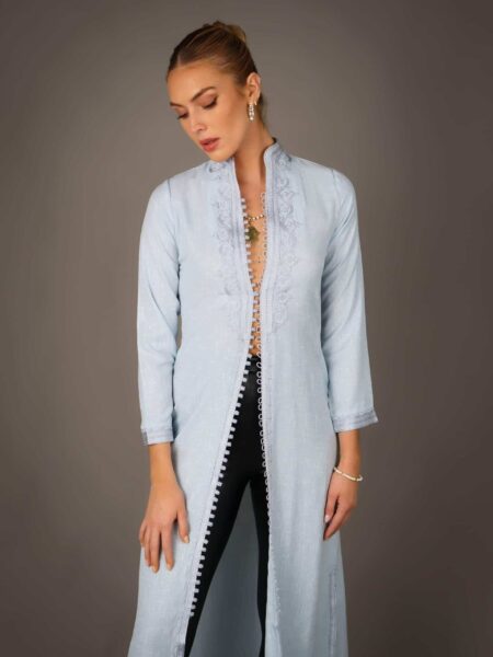 Caftan Linen Karakour – BLUE SKY