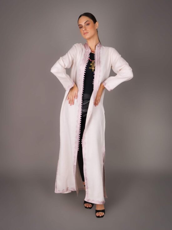Caftan élégant en lin naturel - ROSE BEBE