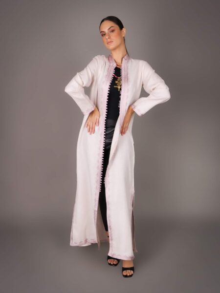 Caftan élégant en lin naturel - ROSE BEBE