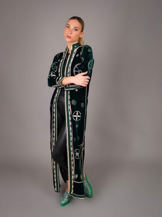Magana Velvet Caftan – Green