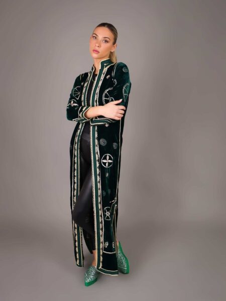 Magana Velvet Caftan – Green