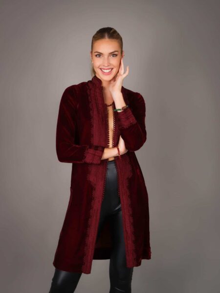 Handmade Tunic in Velvet Embroidered with Silk Thread