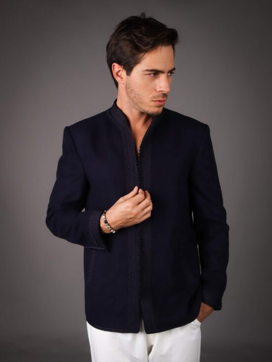 Veste en cashmeer faite main - BLUE
