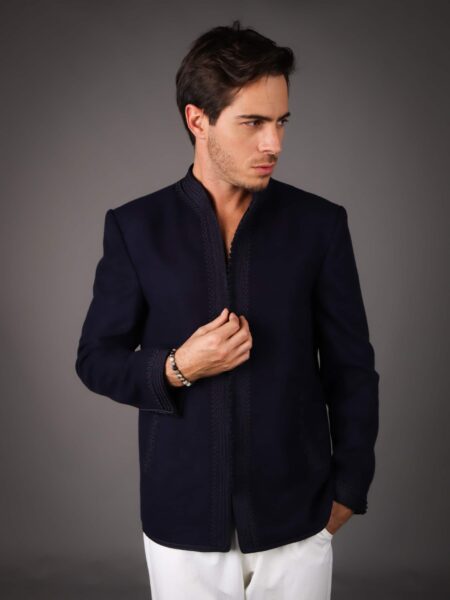 Veste en cashmeer faite main - BLUE