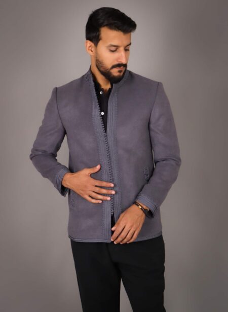 Veste en cashmeer faite main - GRIS