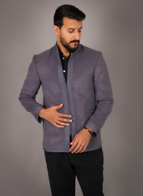 Veste en cashmeer faite main - GRIS