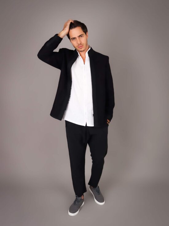 Veste en cashmeer faite main - Noir