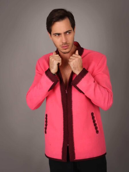 Veste en lin  faite main - ROSE