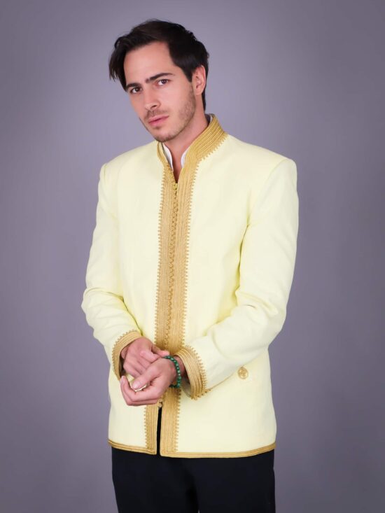 Jacket in Handmade Linen – GOLD