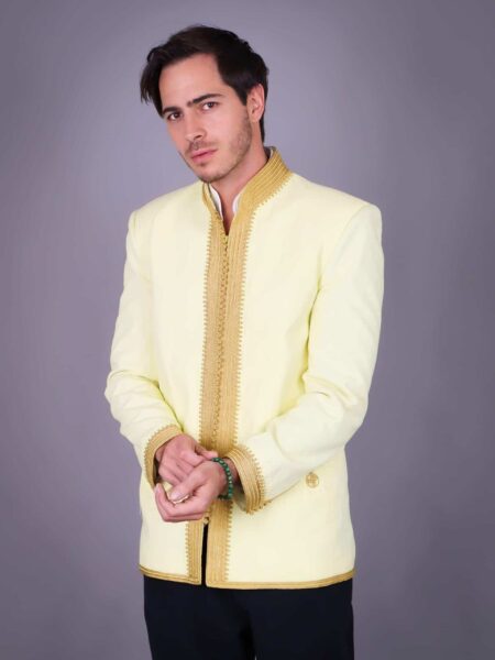 Jacket in Handmade Linen – GOLD
