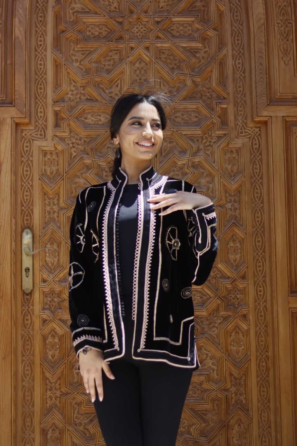 jacket femme velour magana noir(10)