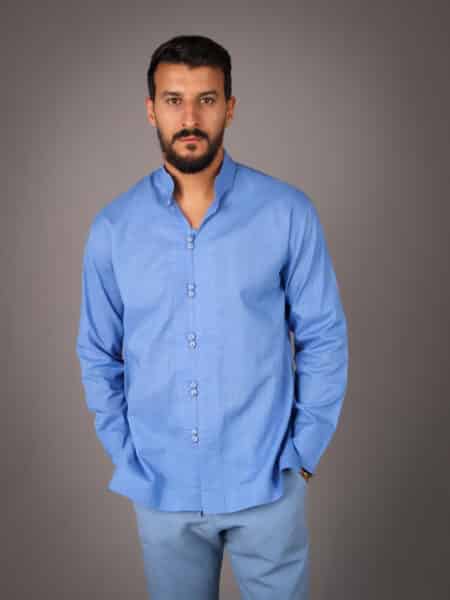 Men's linen shirt, a subtle fusion of Moroccan charm and Japanese elegance