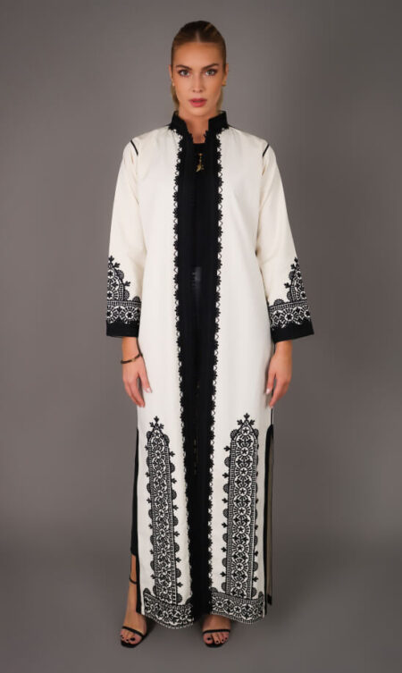 Caftan en cotton - NOIR BLANC